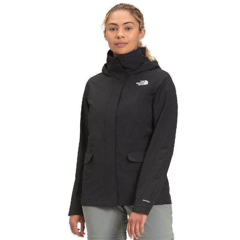 the north face/北面女冲锋衣运动衣黑色口袋保暖正品tnfzata