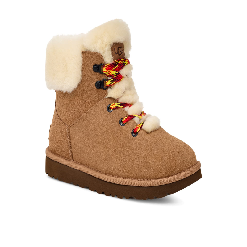 UGG女士棉鞋棉靴面包鞋雪地靴毛绒鞋口系带高帮冬新品保暖含羊毛