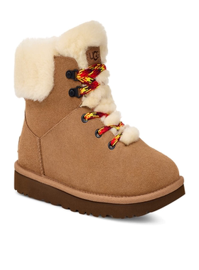UGG女士棉鞋棉靴面包鞋雪地靴毛绒鞋口系带高帮冬新品保暖含羊毛