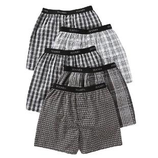 HANES/恒适男内裤中腰透气短裤平角裤舒适透气5条装正品798BP5