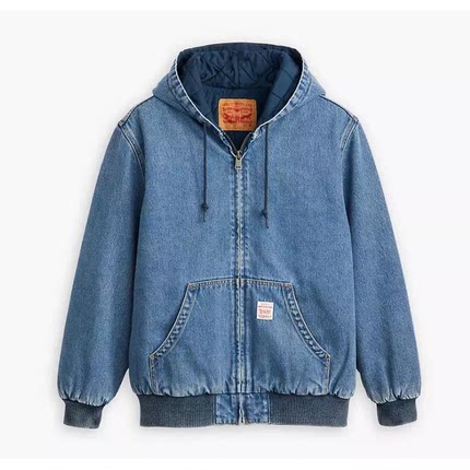 李维斯Levi's男装牛仔外套棉服秋冬款连帽宽松上衣夹克嘻哈做旧
