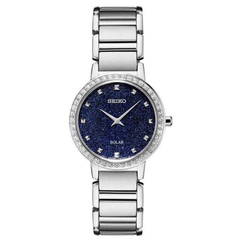 Seiko/精工女手表石英太阳能不锈钢钢带水钻礼物腕表9977583