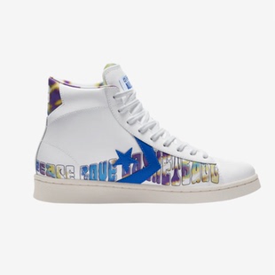 街头正品 高帮系带平底涂鸦印花时尚 2432542 匡威男帆布鞋 Converse