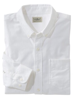 L.L.Bean/宾恩男衬衫扣领长袖纯色商务内搭休闲舒适正品TA509415