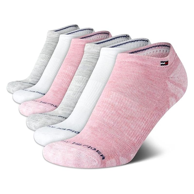 TOMMY HILFIGER汤米运动袜女袜6双船袜短袜吸湿排汗透气健身跑步