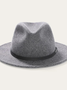 Stetson男女帽子礼帽爵士帽复古绅士帽英伦风羊毛毛呢帽欧美宽沿