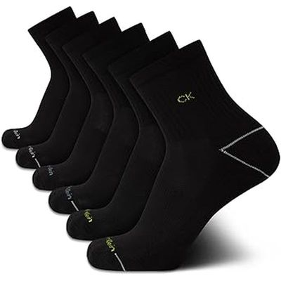 CK袜子男袜Calvin Klein6双中筒袜正装袜运动袜吸汗防臭脚足弓袜