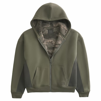 Hollister x Crocs卡骆驰联名卫衣男外套连帽衫羊羔绒秋季限量款