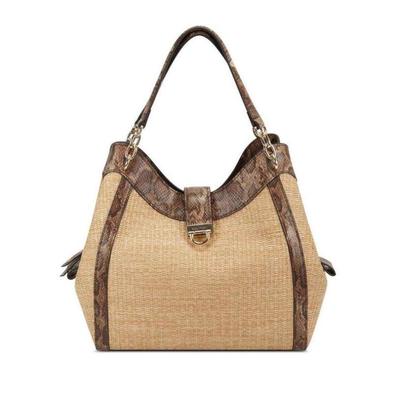 nine west/玖熙女手提包气质轻奢复古编织收纳休闲正品nw973