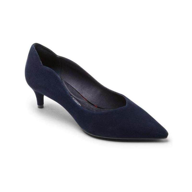 rockport乐步女高跟鞋黑色反绒尖头浅口透气减震正品11247117