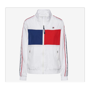 Tommy Hilfiger/汤米女夹克外套拼色拉链立领休闲正品JX8214Z497
