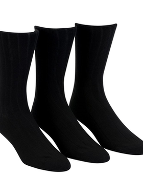 Calvin Klein/凯文克莱男袜子3双柔软触感罗纹中筒袜吸汗百搭舒适
