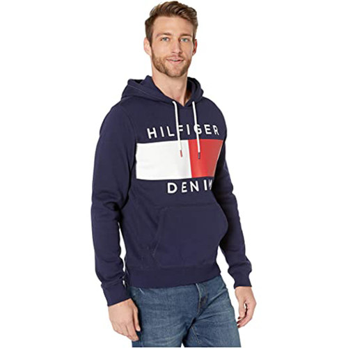 tommy加绒保暖秋冬套头男士卫衣