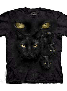 The Mountain男女T恤短袖3d夏季暗黑猫眼动物宽松正品104024
