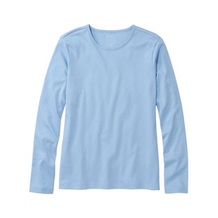 L.L.Bean女士T恤长袖圆领上装简约时尚北美比马棉透气春秋打底衫