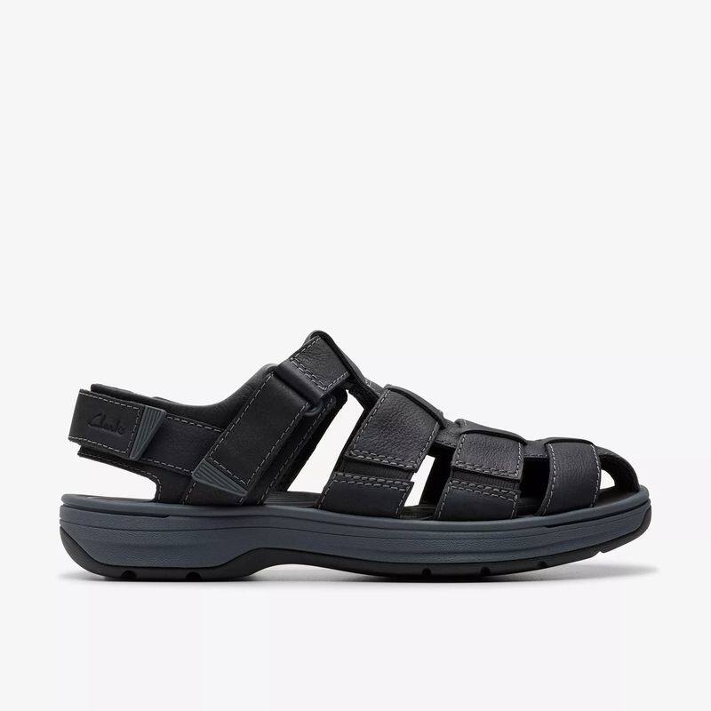 clarks/其乐男鞋凉鞋镂空包头编织夏季涉水鞋魔术贴皮革散步美版图片