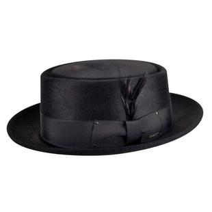 Bailey 15178 Hollywood男礼帽窄檐平顶帽纯羊毛魔术帽舒适正品