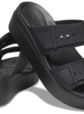 Crocs/卡洛驰夏季凉鞋女鞋凉拖简单舒适休闲坡跟高跟正品357301