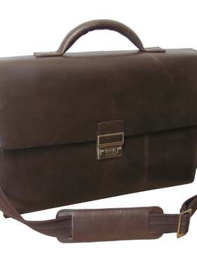 Amerileather男单肩包手提包锁扣纯皮商务包复古绅士正品2680