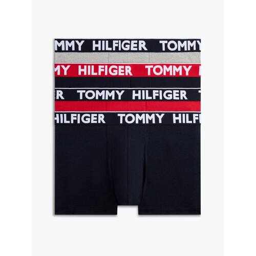 TOMMY HILFIGER汤米男士内裤4条混搭平角裤四角裤棉混纺透气弹力