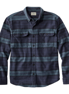 L.L.BEAN宾恩男士法兰绒衬衫长袖格子拉绒春秋保暖棉质TA521198