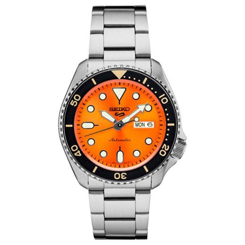Seiko/精工男手表自动机械钢带橙色40mm运动礼物腕表SRPD59
