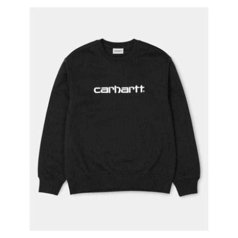 卡哈特carhartt wip男卫衣圆领长袖logo春秋简约黑色正品i027092