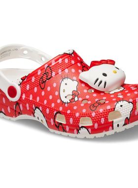 Crocs洞洞鞋Hello Kitty可爱红色男女款轻便包头拖鞋户外沙滩凉鞋