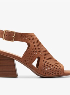 clarks其乐女鞋凉鞋高跟鞋露趾Siara65方跟一字扣时尚夏26176346