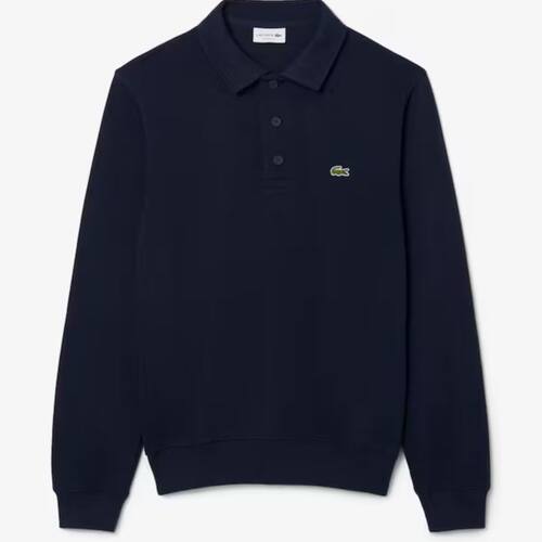 LACOSTE 法国鳄鱼男士卫衣Polo领棉质宽松长袖通勤上衣春秋简约款