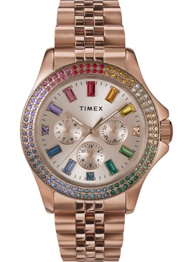 Timex/天美时女表手表不锈钢表带腕表40mm水晶表礼物TW2W34200