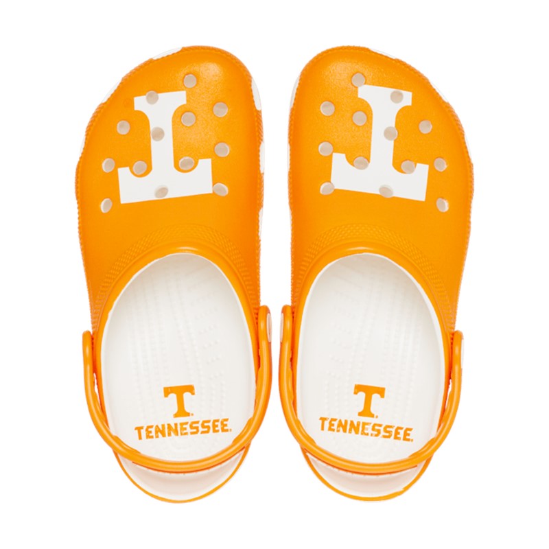 卡骆驰/Crocs洞洞鞋男女凉鞋拖鞋沙滩鞋黄色田纳西大学字母T防水