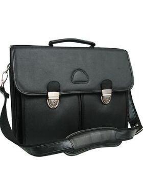 Amerileather男中号皮质多口袋手提单肩包实用电脑包多隔层斜挎包