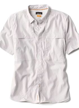 Orvis男衬衫户外防晒短袖速干极轻透气垂钓格子夏季运动3B5Z3052