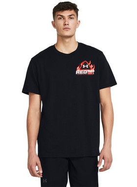 Under Armour安德玛男T恤短袖运动休闲黑色半截袖圆领夏季Fire