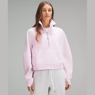lululemon/露露乐蒙女士卫衣休闲舒适百搭短款立领长袖春秋柔软