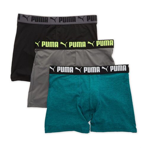 Puma/彪马男短裤运动休闲平角内裤3条装吸汗透气纯色四季款正品