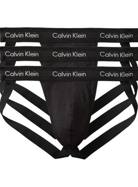 CK男士内裤镂空三角性感双丁JockStrap3条装Calvin Klein凯文克莱