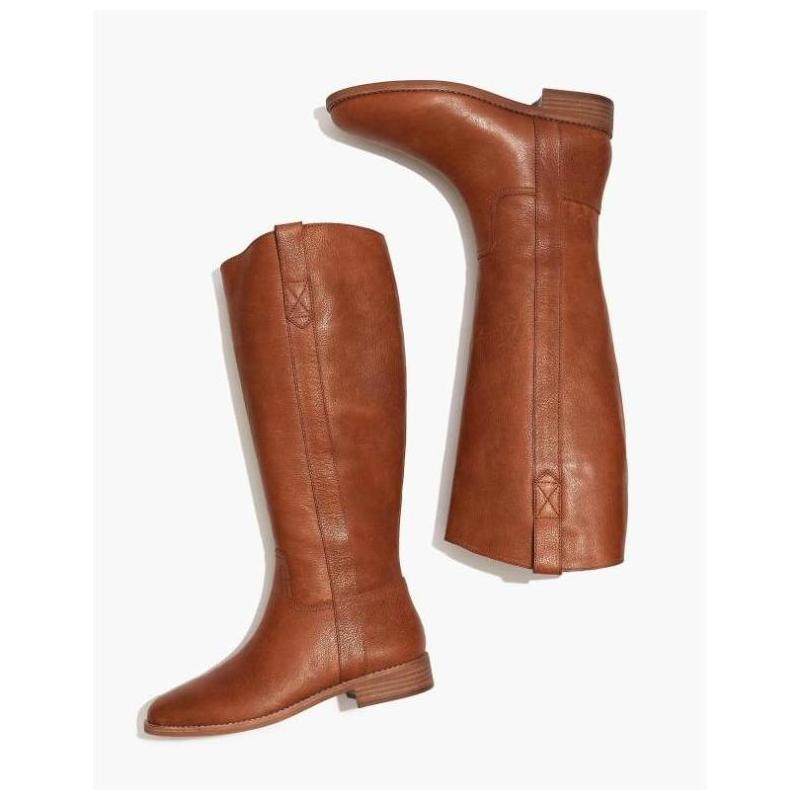 madewell/美德威尔女靴子骑士靴高筒winslow平跟皮质正品j8331