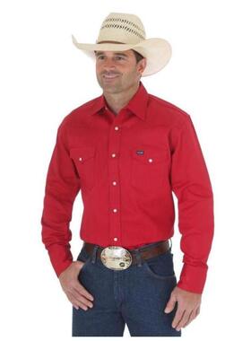 Wrangler/威格男衬衫长袖纯色透气柔软舒适百搭休闲经典正品MS7