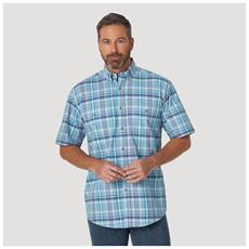 Рубашка мужская wrangler/威格男衬衫方领格子透气宽松休闲舒适正品491537 Wrangler/491537