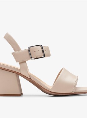 clarks其乐女鞋凉鞋高跟鞋露趾Siara65方跟一字扣时尚夏26176342