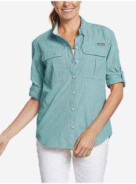 EDDIE BAUER/埃迪鲍尔女衬衫长袖方领纯色正品i38 792 0373