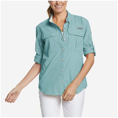 长袖方领纯色衬衫