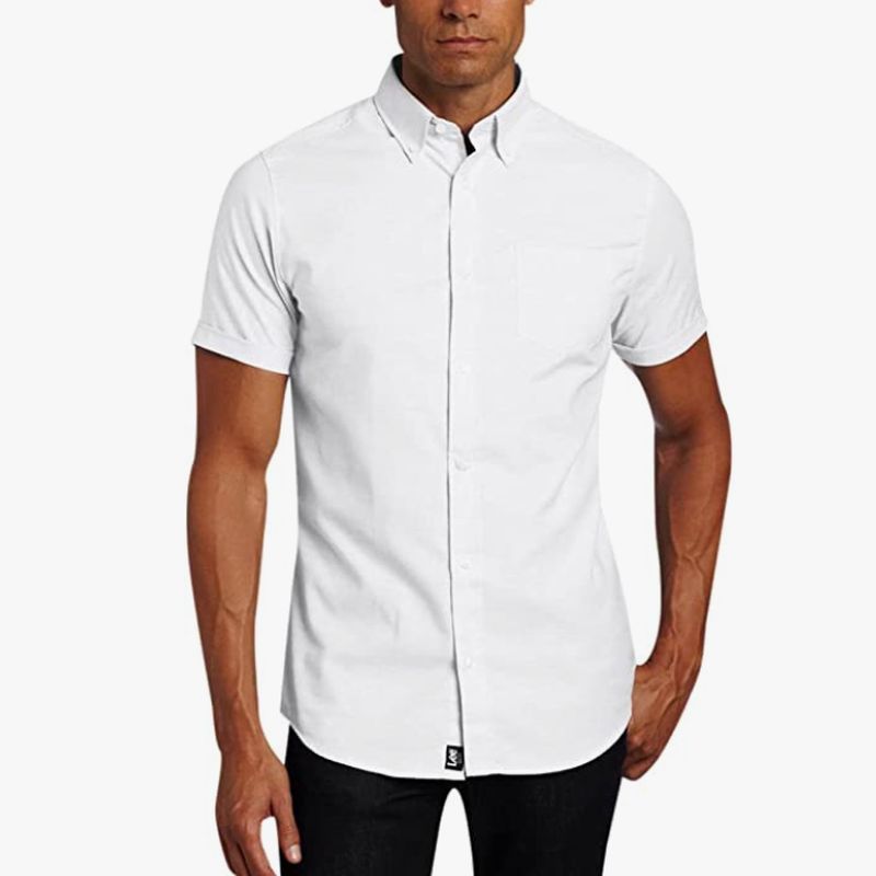 美国短袖衬衫Lee扣领尖领