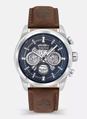 添柏岚（Timberland）男士手表防水钢制表壳皮革表带TB0A2DVB999