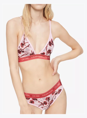 Calvin Klein/凯文克莱内衣女士三角杯性感深V无钢圈吊带文胸新品