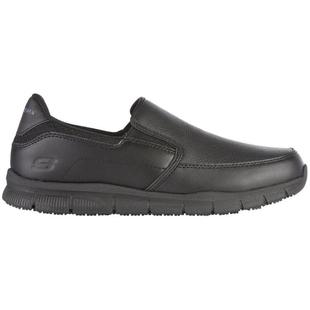 皮面一脚蹬舒适轻便春秋正品 77236 单鞋 斯凯奇Skechers女鞋 BLK