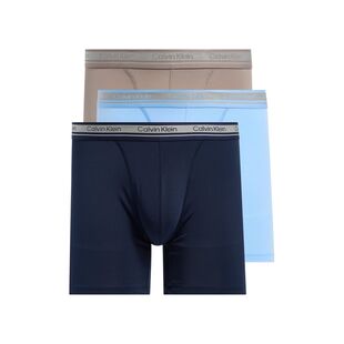 CALVIN KLEIN 男CK内裤平角内裤3条装logo腰带透气柔软贴身舒适