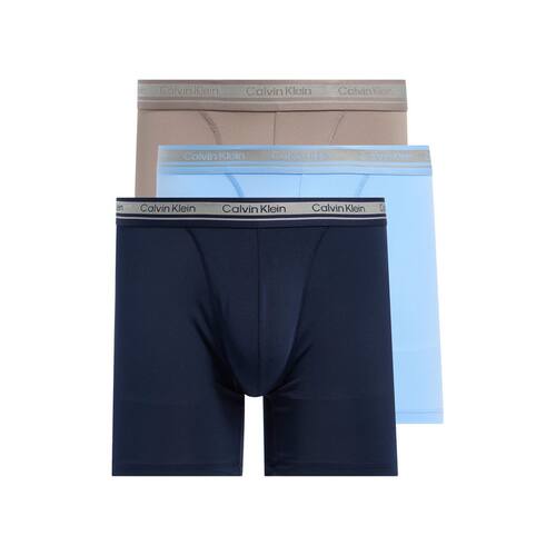 CALVIN KLEIN 男CK内裤平角内裤3条装logo腰带透气柔软贴身舒适